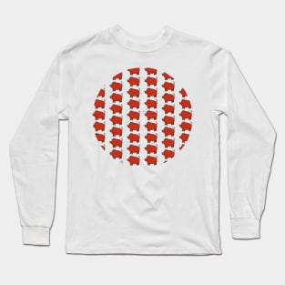 Red Pig Pattern Long Sleeve T-Shirt